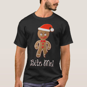 Camiseta Engraçado Citação de Natal Dizendo Mordida De Pão 