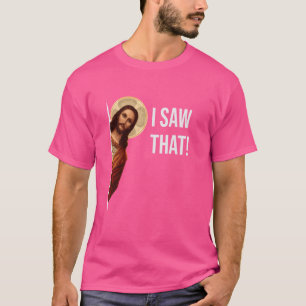 Camiseta Engraçado Citar Jesus Meme Eu Vi Aquele Cristão