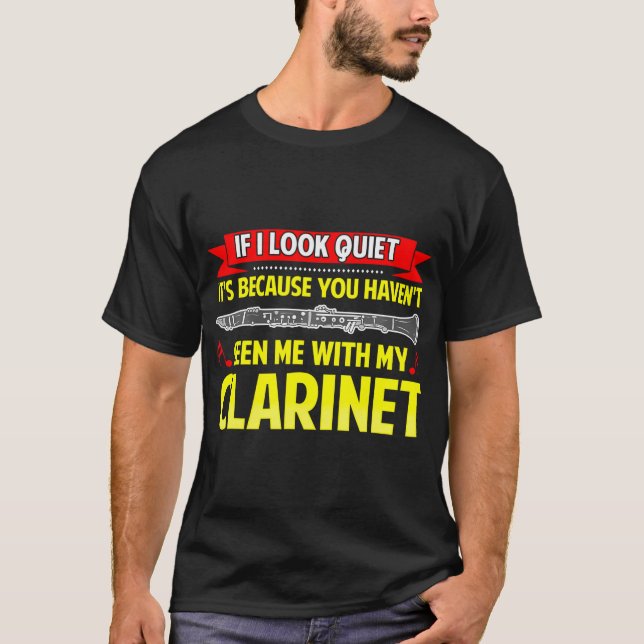 Camiseta Engraçado Clarinet Cotação Clarinetista Banda Músi (Frente)