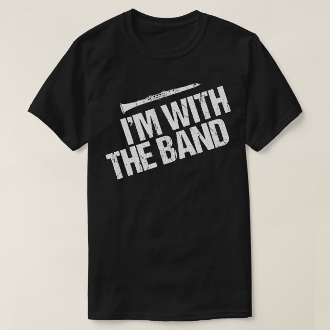 Camiseta Engraçado Clarinet Im Com A Banda (Frente do Design)