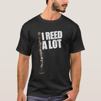 Camiseta Engraçado Clarinet Pun Eu Li Muito Clarinet Tocar