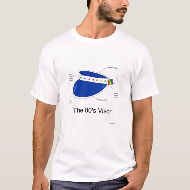Camiseta Engraçado Clássico dos anos oitenta Visor Cartoon  (Frente)