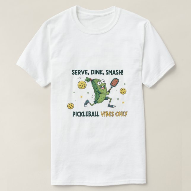 Camiseta Engraçado Clube Pickleball: Zero desculpas, muitos (Frente do Design)