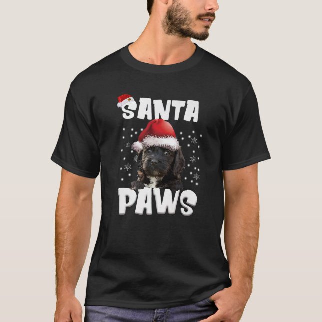 Camiseta Engraçado Cockapoo Natal Luz Árvore Cão Lover Xma (Frente)