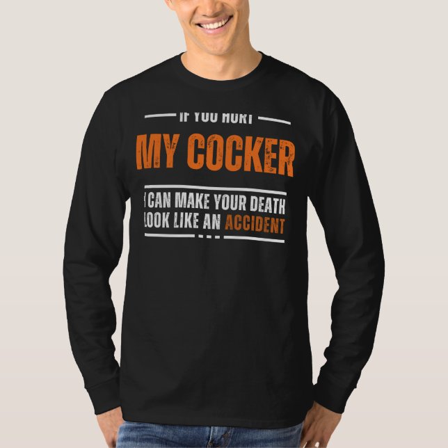 Camiseta Engraçado Cocker Spaniel Lover Tee - Negrito e Hum (Frente)