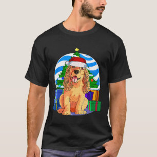 Camiseta Engraçado Cocker Spaniel Papai noel Decência da Ár