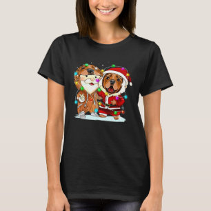 Camiseta Engraçado Cocker Spaniel Vestindo Papais noeis no