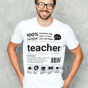 Camiseta Engraçado Código de Barras Moderno Apreciação do P