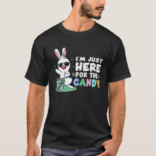 Camiseta Engraçado coelhinho de Páscoa Estou aqui, doce de