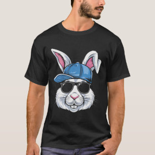 Camiseta Engraçado Coelhinho de Páscoa Vende Boné Pulseia C