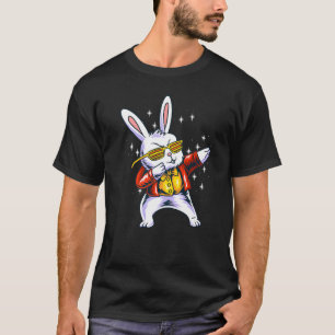 Camiseta Engraçado Coelho Dabbing Coelho Felz pascoa Dia Co