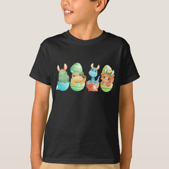 Camiseta Engraçado Coelho T Rex Dinossauro Páscoa Coelho Ov (Frente)