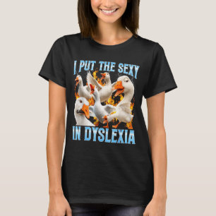 Camiseta Engraçado coloquei o em dislexia conscientização d