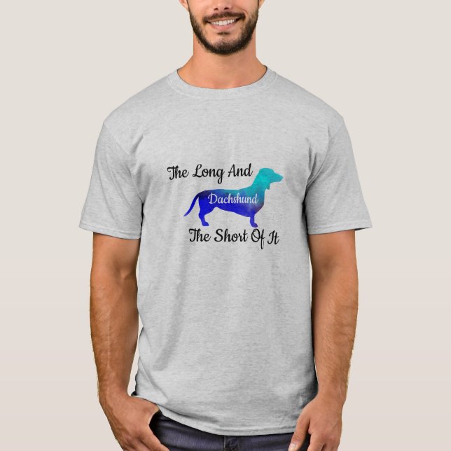 Camiseta Engraçado colorido divertido Dachshund Personalizá (Frente)