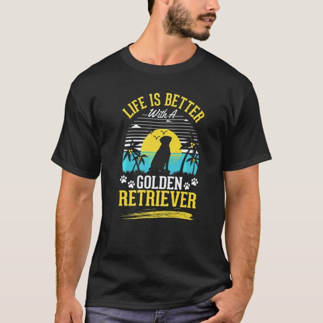 Camiseta Engraçado Com Um Golden Retriever (Frente)
