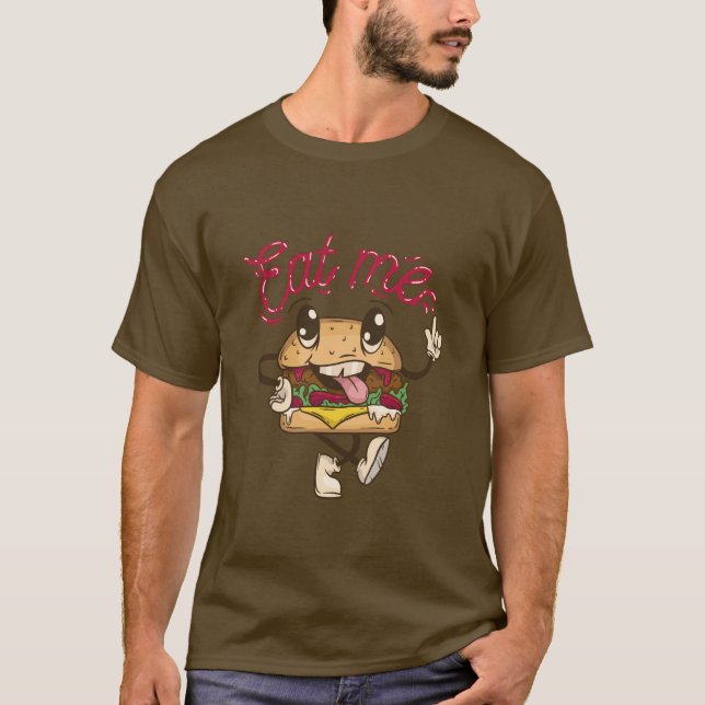 Camiseta Engraçado Coma-Me Cheeseburger T-Shirt (Frente)