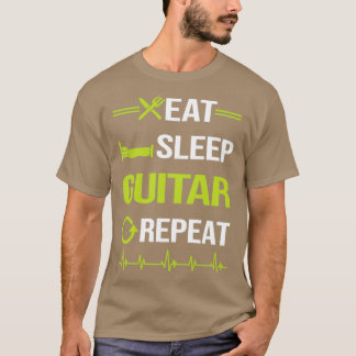 Camiseta Engraçado Coma Sono Repete Guitarrista