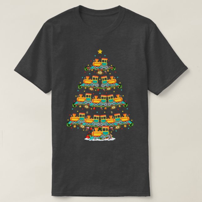 Camiseta Engraçado Comboio Lover Xmas Papais noeis de ilumi (Frente do Design)