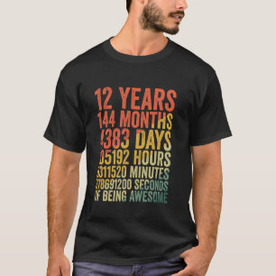 Camiseta Engraçado Comemorar 12 Anos 144 Meses De Atenção