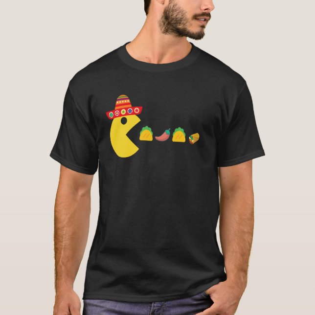 Camiseta Engraçado Comendo Taco Chili Comida Cinco De Mayo  (Frente)
