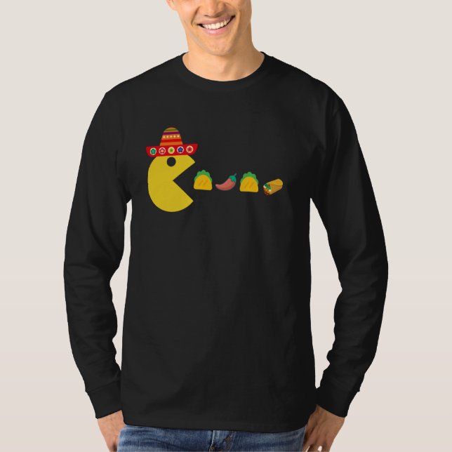 Camiseta Engraçado Comendo Taco Chili Comida Cinco De Mayo  (Frente)