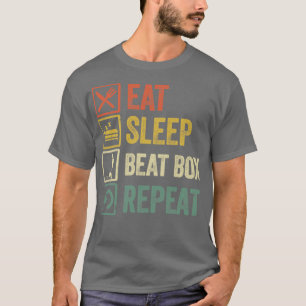 Camiseta Engraçado comer batente caixa repetir retro presen