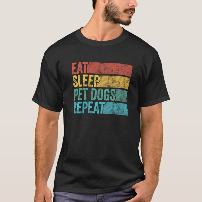 Camiseta Engraçado Comer Cães De Pet Repetir Cachorro Vinta (Frente)