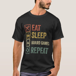 Camiseta Engraçado comer conselho jogos de sono repetir ret