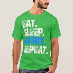 Camiseta Engraçado Comer No Sono Rugby Repete Esportes Rugb