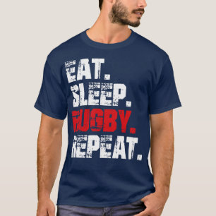 Camiseta Engraçado Comer Râguebi Repito Esporte Rugby Lover