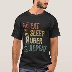 Camiseta Engraçado comer sono retro retro dom retro dom
