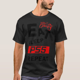 Camiseta Engraçado Comer Suspensão PS5 Repetir Presente par
