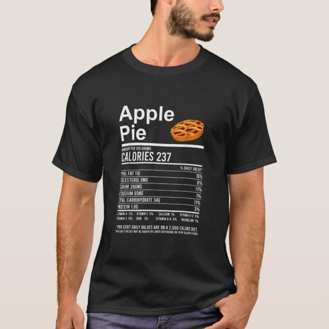 Camiseta Engraçado Comida de Ação de Graças Roupa Pie (Frente)