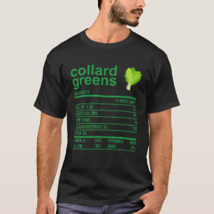 Camiseta Engraçado Comida de Fatos Nutricionais, Collard Gr