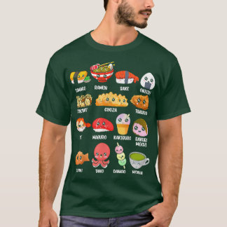 Camiseta Engraçado Comida japonês Fan Kawaii Ramen Sushi J