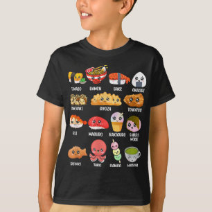 Camiseta Engraçado Comida japonês Fan Kawaii Ramen Sushi J