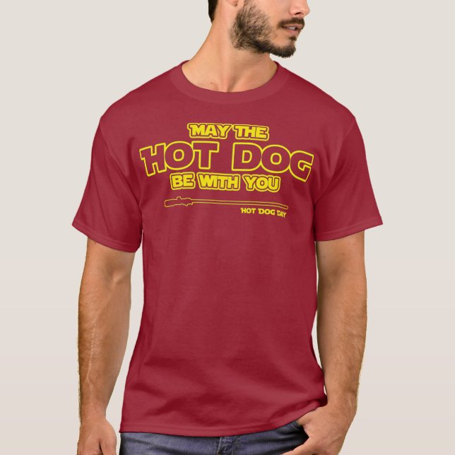 Camiseta Engraçado Comida rápida Que o Dia do Cachorro Quen (Frente)