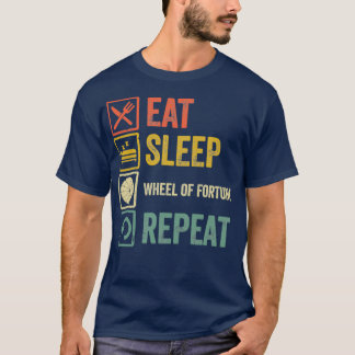 Camiseta Engraçado como dorme Roda de Fortune repetir a vol
