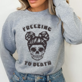 Camiseta Engraçado Congelando de esqueleto à morte