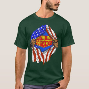 Camiseta Engraçado Conselheiro de Saúde Super Mental Hero J