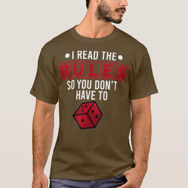 Camiseta Engraçado Conselho De Jogo De Tabletop Eu Li As Re (Frente)