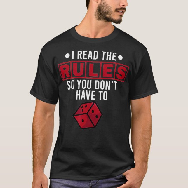 Camiseta Engraçado Conselho De Jogo De Tabletop Eu Li As Re (Frente)