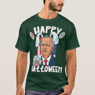 Camiseta Engraçado Cony Ears Páscoa Biden Feliz Halloween P
