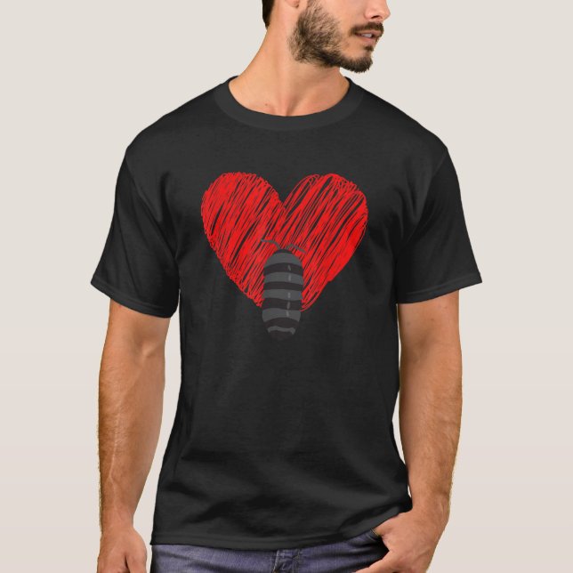 Camiseta Engraçado Coração Roly Poly Design Shirt (Frente)