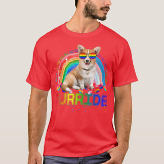 Camiseta Engraçado Corgi Gay PrideArco-Íris Óculos LGBTQ
