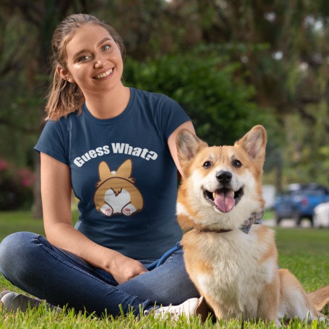 Camiseta Engraçado Corgis adivinha que Bumbum Corgi (Criador carregado)