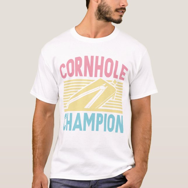 Camiseta Engraçado Cornhole Champion T-Shirt para a Noite d (Frente)