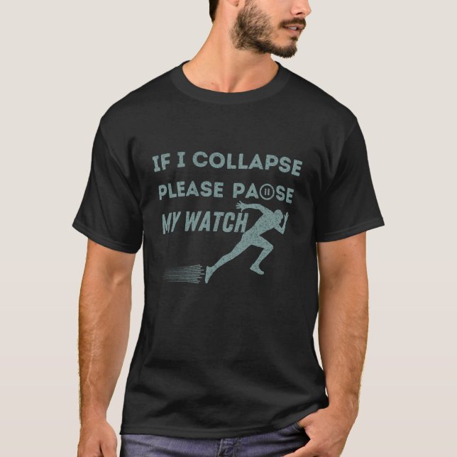 Camiseta engraçado correndo pausar minha maratona de relógi (Frente)
