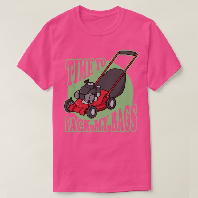 Camiseta Engraçado Cortando e Bagando de Grama de grama (Frente do Design)