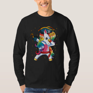 Camiseta Engraçado Costume De Halloween Do Unicorn Pirate P
